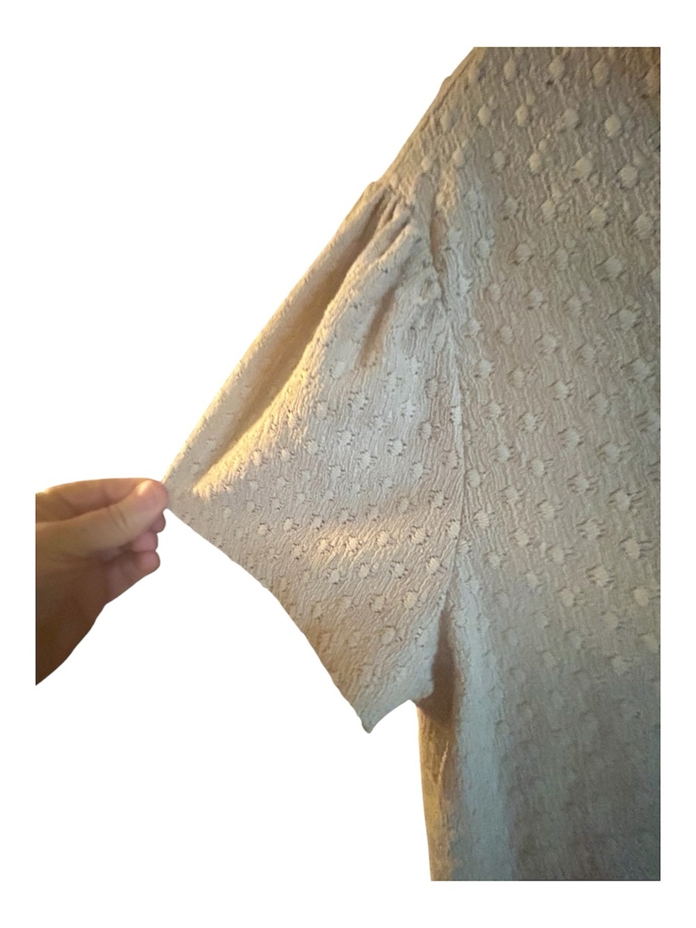George Cream Textured V-Neck Top